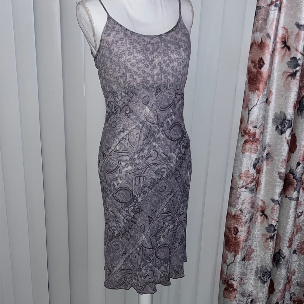 Angie Gray Tapestry Patterned Spaghetti Strap Dress